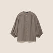 Chemise ample col rond manches longues noir femme