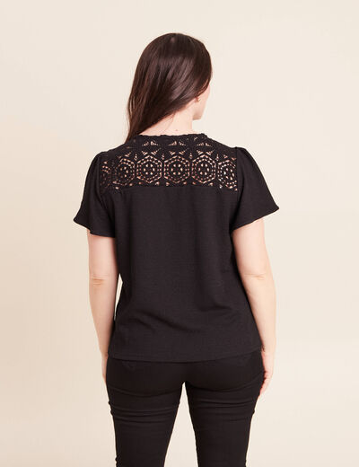 T-shirt manches courtes noir femme