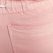 Pantalon coupe droite à coulisse rose pastel femme