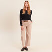 Pantalon cargo taille haute sable femme
