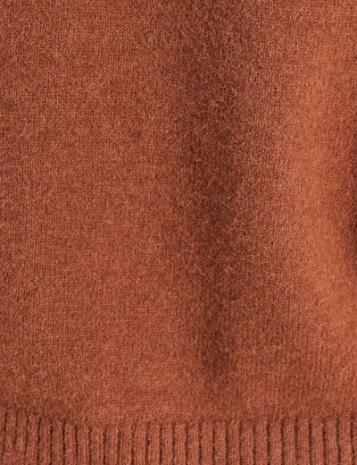 Pull col rond marron fonc&eacute; femme