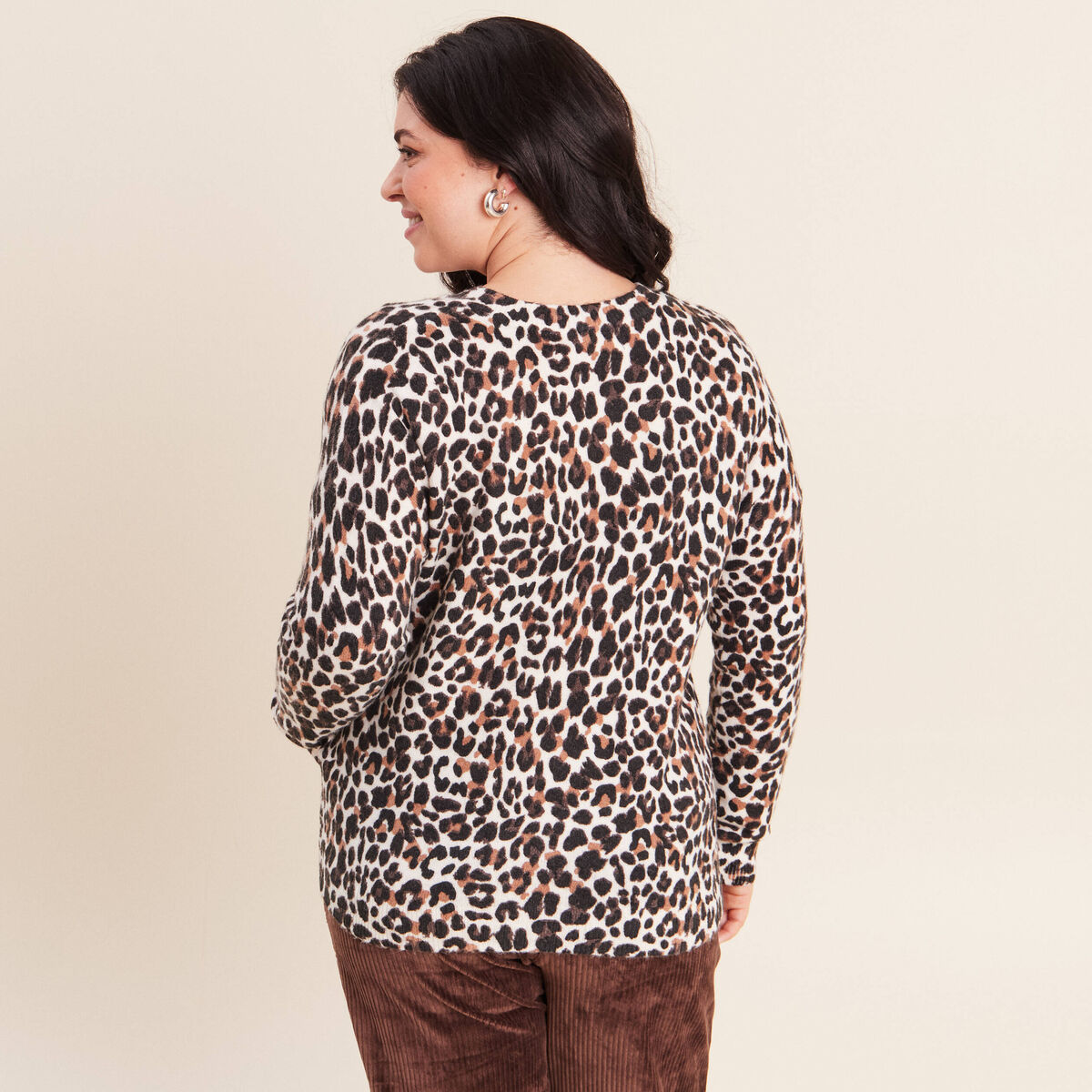 Pull manches longues bleu gris femme