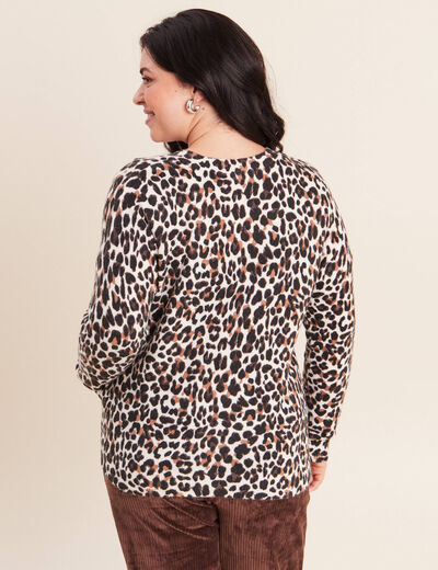 Pull manches longues bleu gris femme
