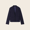 Veste ajustée col châle bleu marine femme