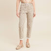 Pantalon coupe mom 7/8&egrave;me blanc femme