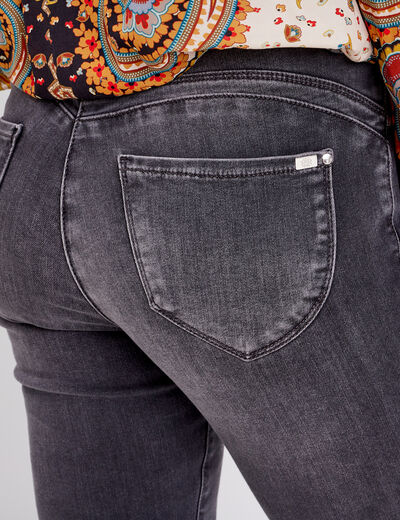 Jean magique ajusté taille standard denim gris femme