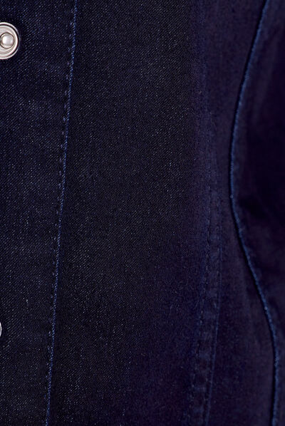 Veste droite en jean noir femme