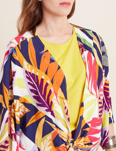 Poncho kimono manches 3/4 noué femme multicolore femme