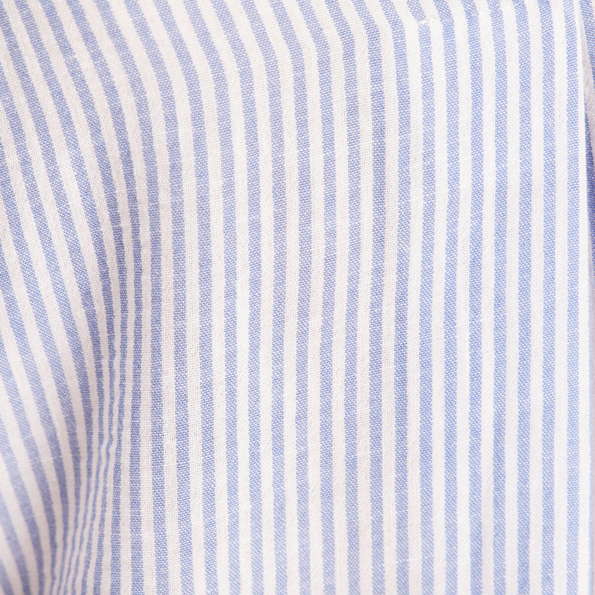 Blouse ample col chemise manches courtes bleu femme
