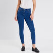 Jeans léger taille haute 7/8ème denim double stone femme