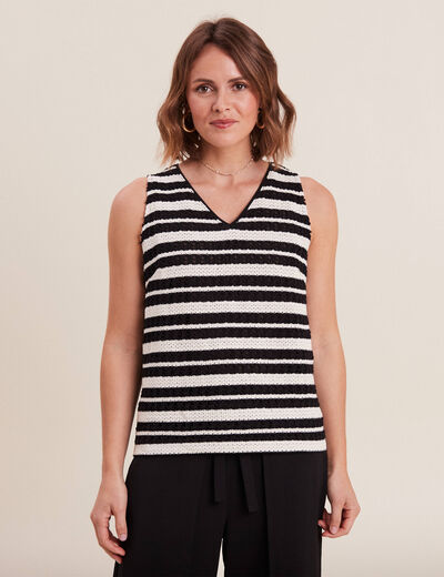 Débardeur sans manches crochet noir femme