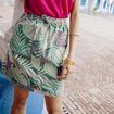 Jupe droite réversible 2 poches vert foncé femme