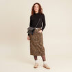 Jupe longue droite marron femme