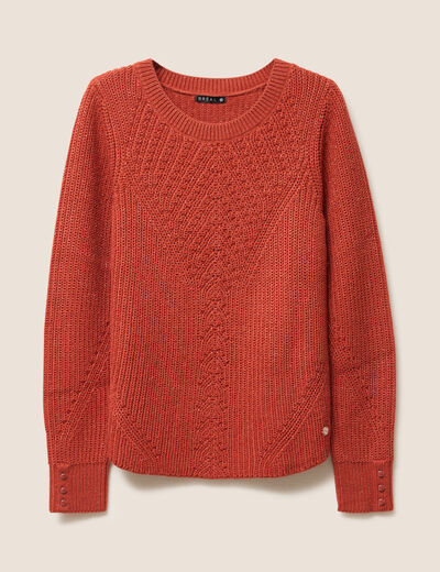 Pull manches longues rouge foncé femme