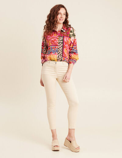 Chemise manches longues rose clair femme