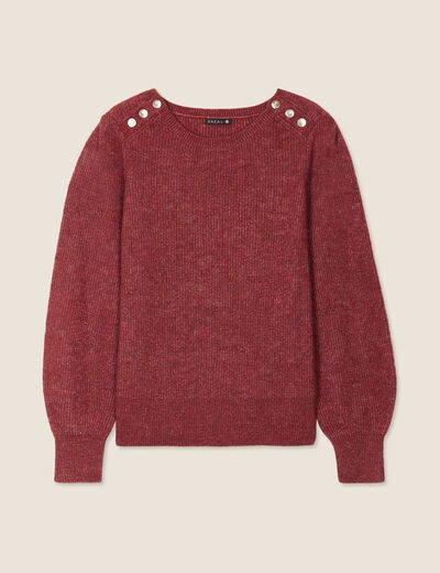 Pull manches longues rouge foncé femme