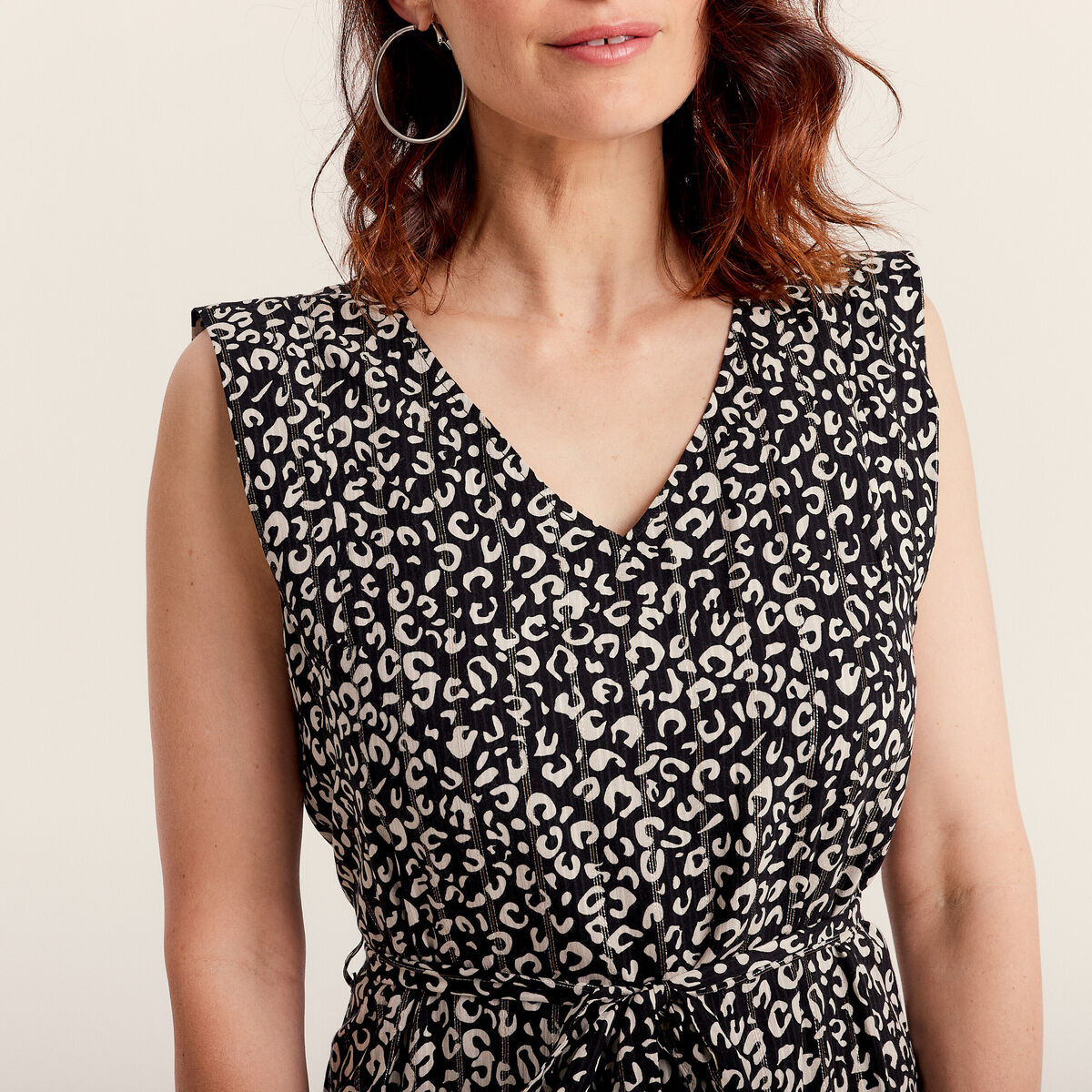 Robe droite ceinturée noir femme