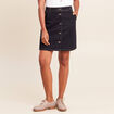 Jupe courte trap&egrave;ze en jean denim brut femme