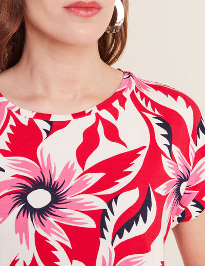T-shirt manches courtes rouge femme