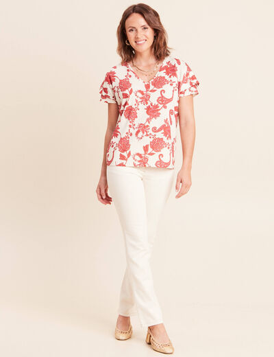 T-shirt manches courtes rose femme