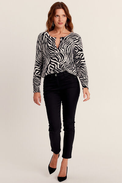 Gilet manches longues noir femme