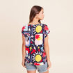 T-shirt manches courtes multicolore femme
