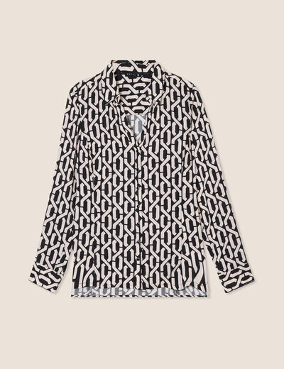 Chemise manches longues noir femme