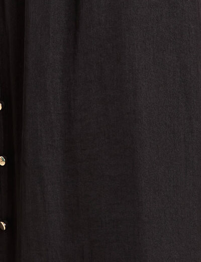 Robe midi évasée satin noir femme