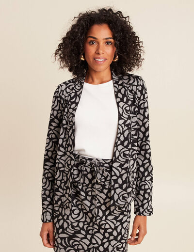 Veste droite r&eacute;versible noir femme