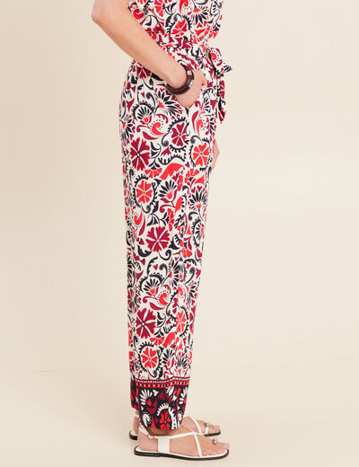 Pantalon flou blanc femme
