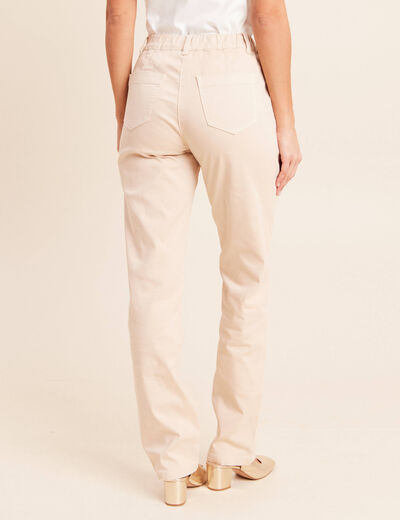 Pantalon coupe mom long ivoire femme