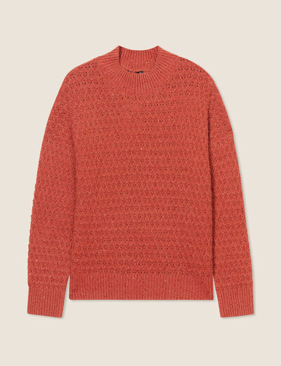 Pull manches longues sequins vieux rose femme