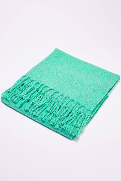 Écharpe à franges vert émeraude femme