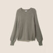 Pull col rond manches longues vert clair femme