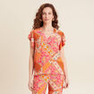 Blouse manches courtes orange femme