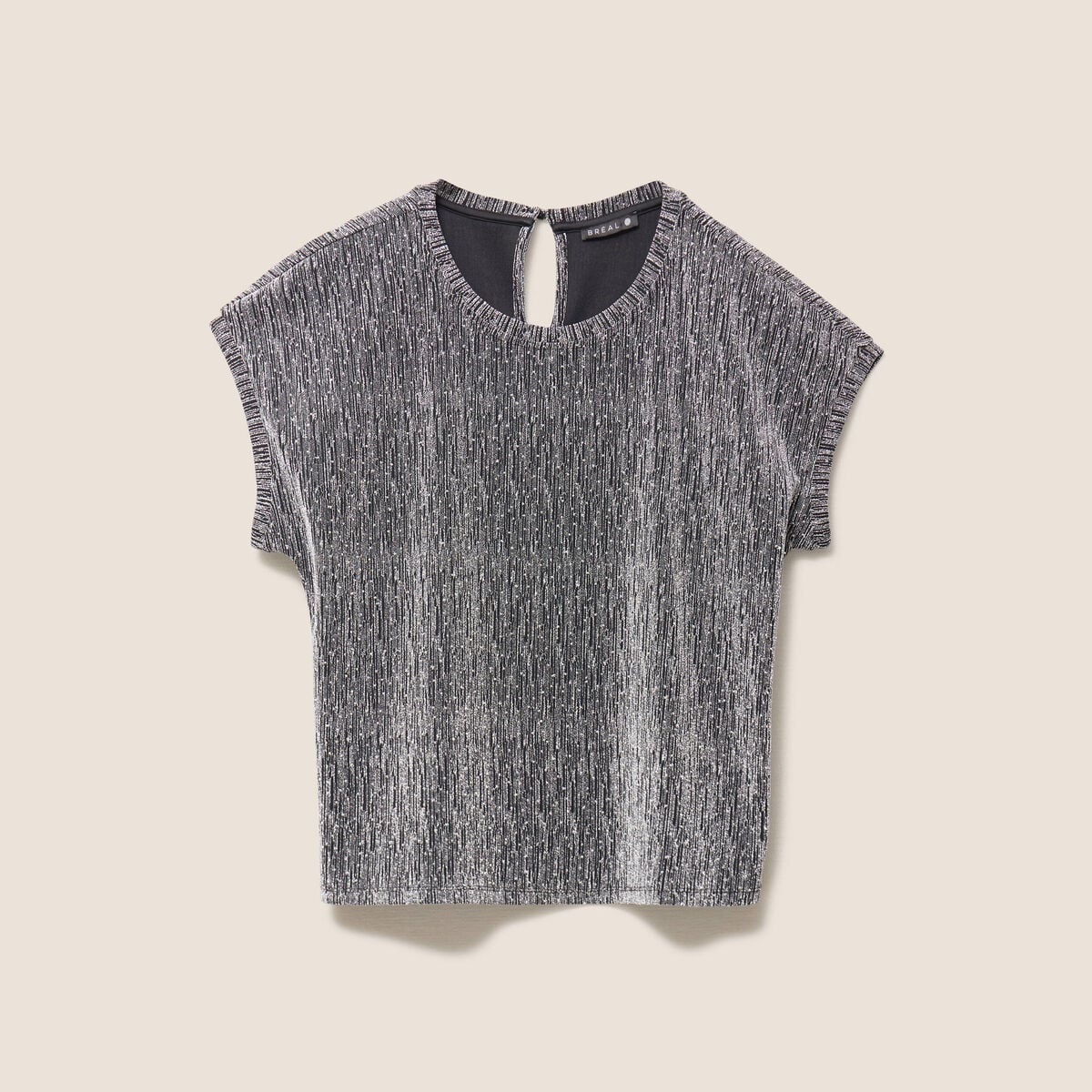 T-shirt manches courtes gris argent femme