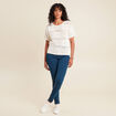 Jean magique Le L&eacute;ger coupe ajust&eacute;e long denim double stone femme