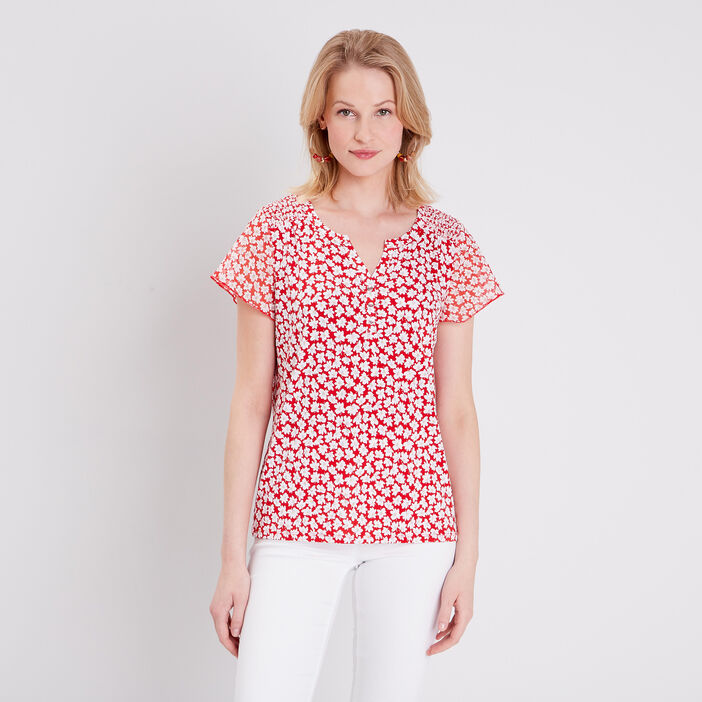 T-shirt manches courtes rose framboise femme