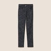Pantalon coupe ajust&eacute;e enduit gris acier femme