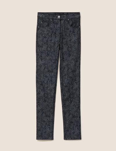 Pantalon coupe ajust&eacute;e enduit gris acier femme
