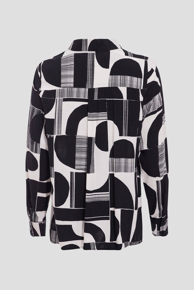 Chemise manches longues noir femme