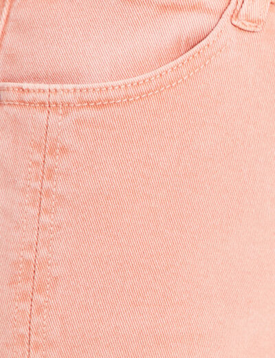 Jean coupe droite 7/8&egrave;me taille haute vieux rose femme