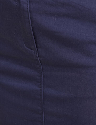 Jupe droite à pont bleu marine femme