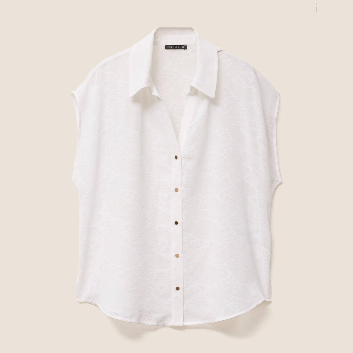 chemise manches courtes ecru femme