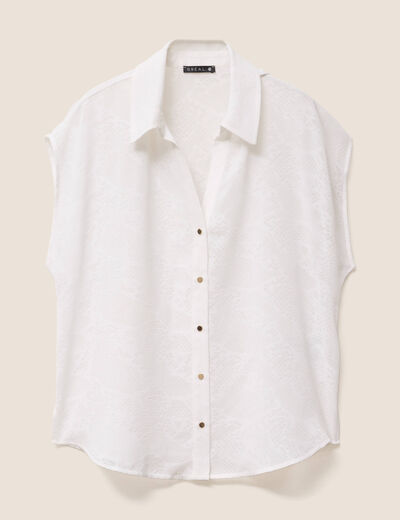chemise manches courtes ecru femme
