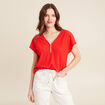 T-shirt manches courtes orange foncé femme