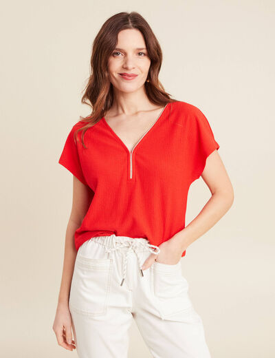 T-shirt manches courtes orange foncé femme