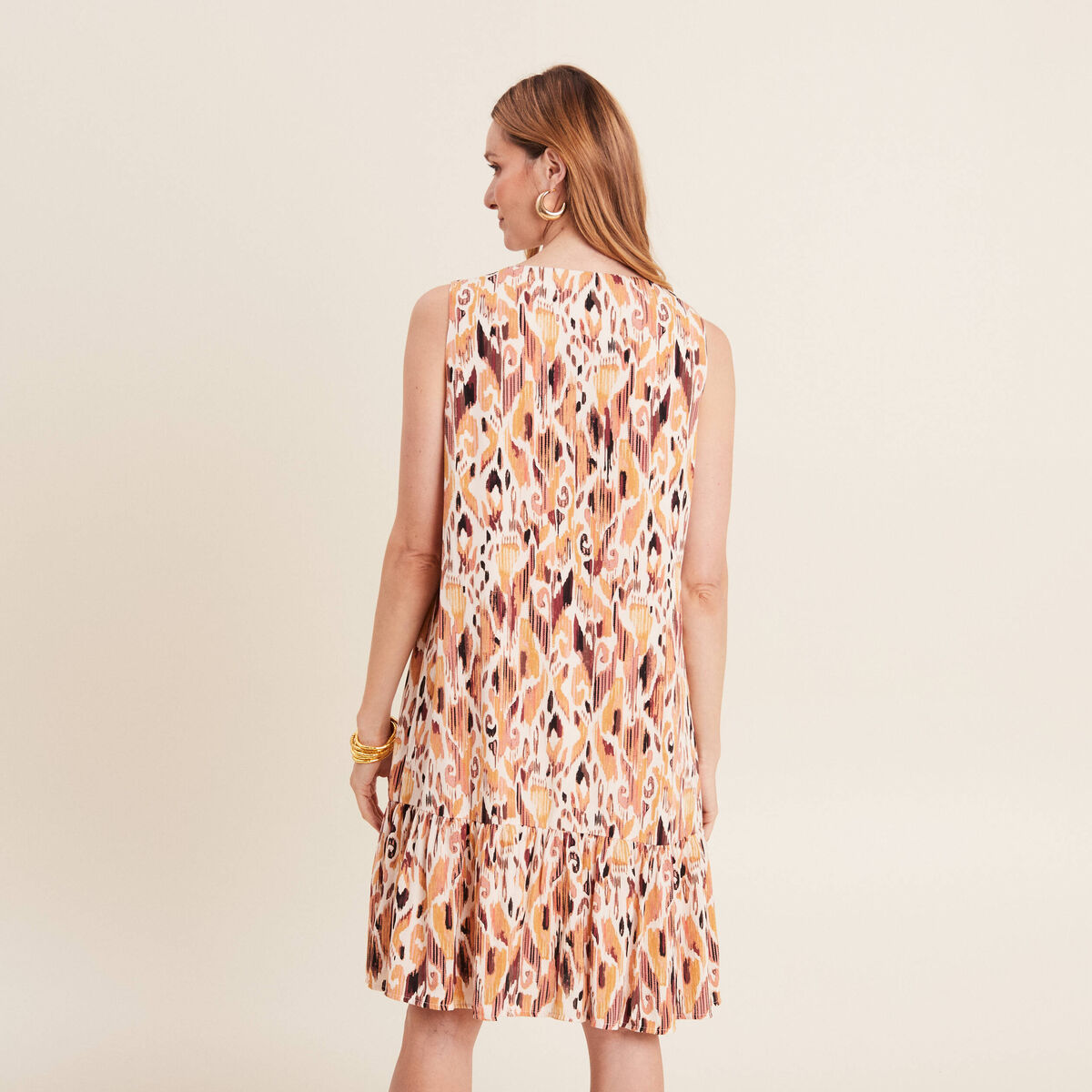 Robe &eacute;vas&eacute;e sans manches blanc femme