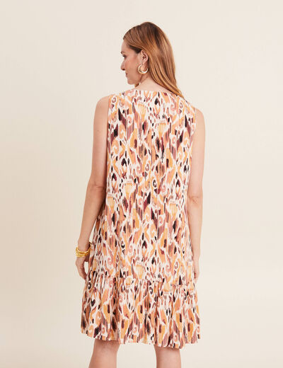 Robe évasée sans manches blanc femme