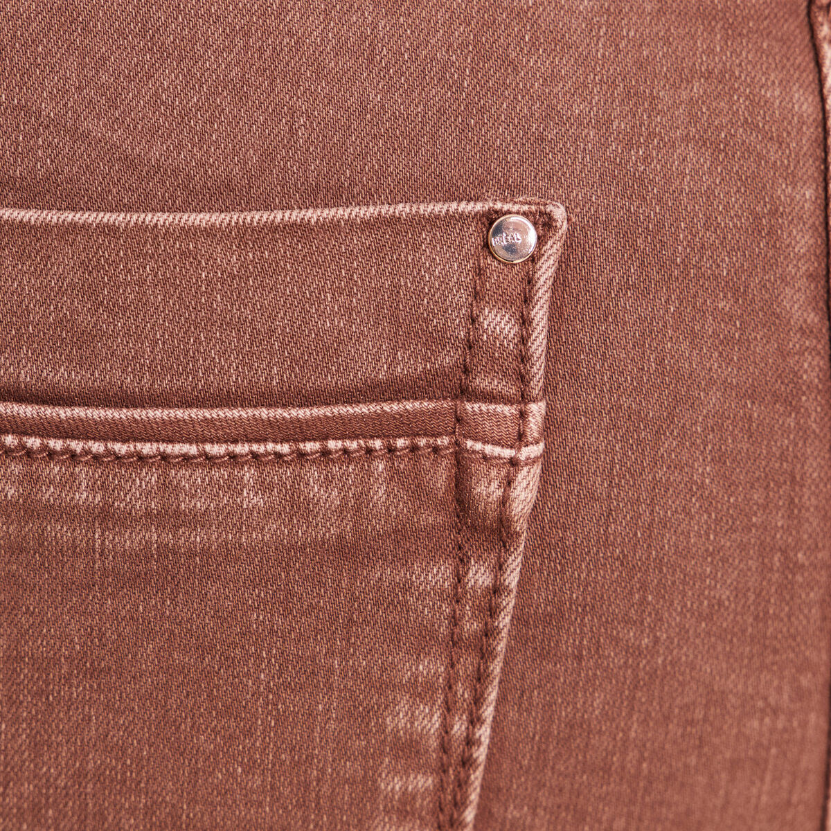 Jean coupe droite taille haute marron clair femme